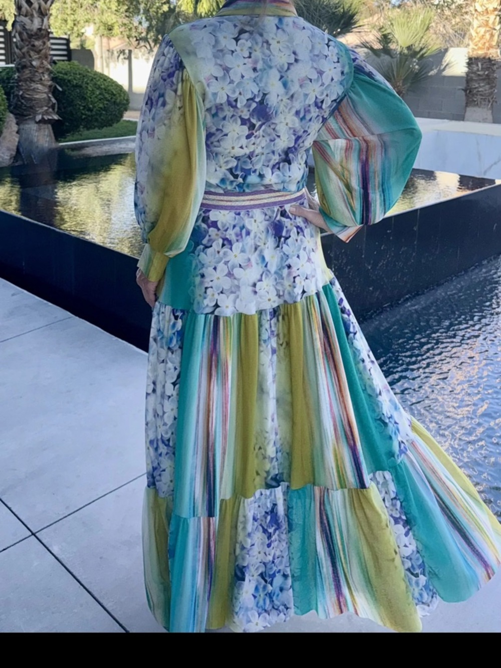 Nwt Spring garden button down maxi dress Mother’s Day tix toc viral - Picture 2 of 4